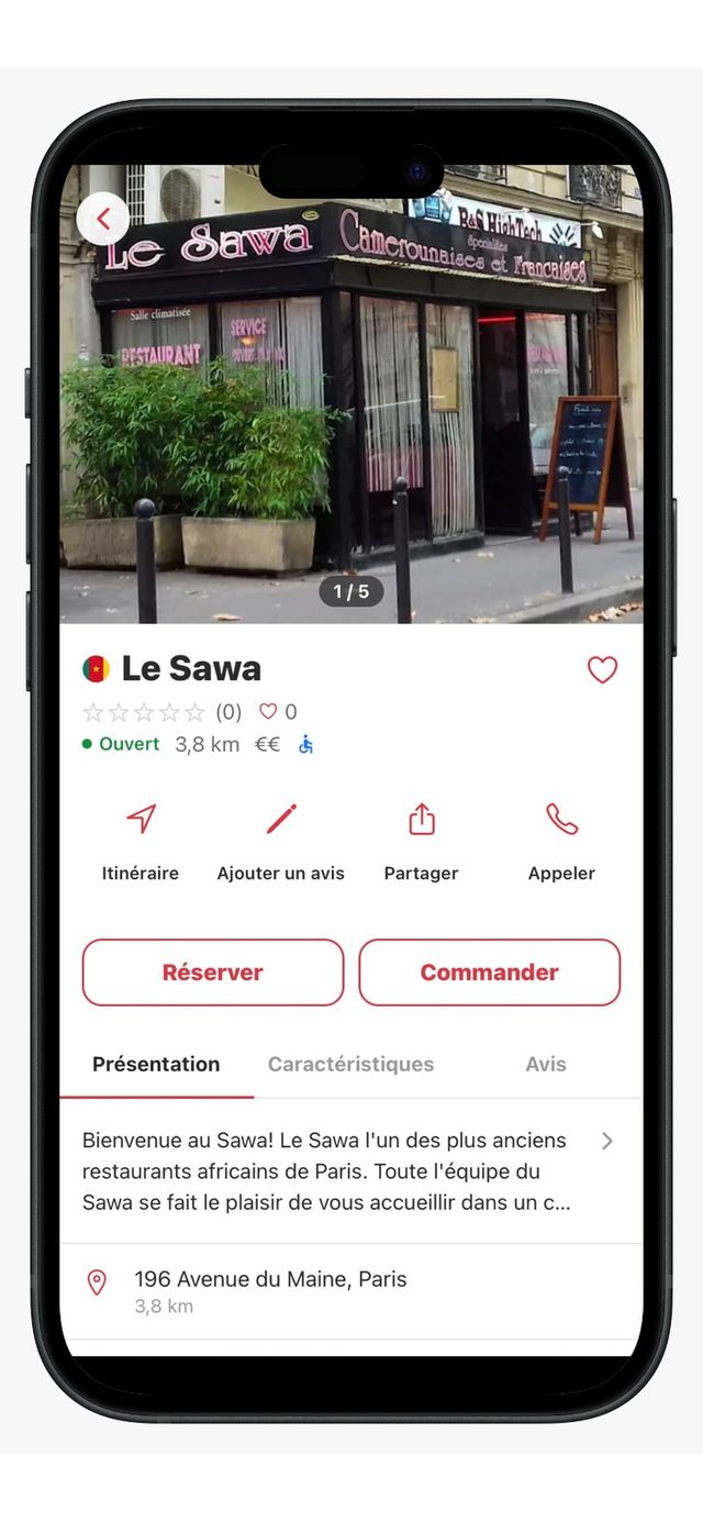 La fiche d’un restaurant
